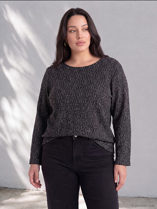 LCW Curve Bluza velikih veličina sa šarenim uzorkom za Žene