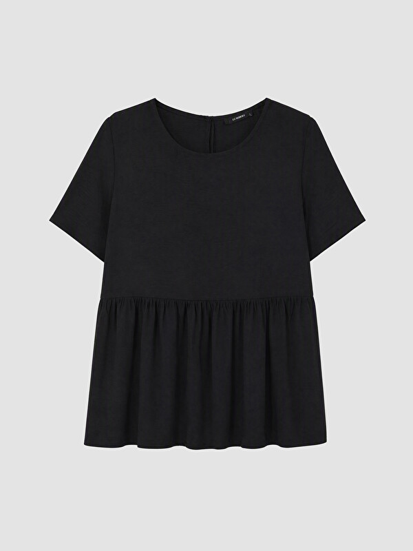 LCW Curve Bluză Plus Size cu Volănașe cu Fronseuri