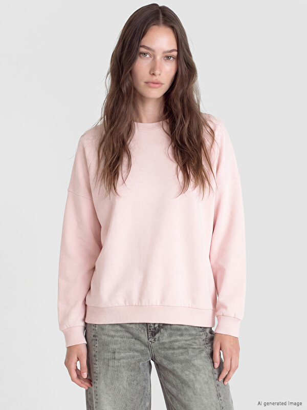LCW Modest Crew Neck Women's Sweatshirt Tunic