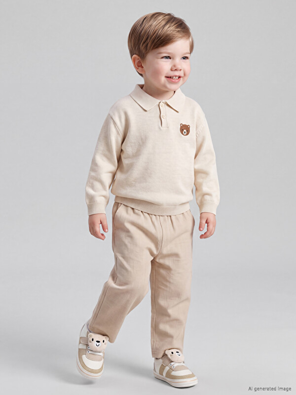 LCW baby Beli Lastikli Erkek Bebek Pantolon