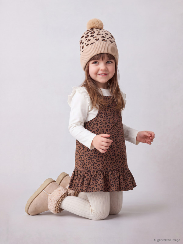 LCW baby کۆمەڵە دنگەریسەکانی کچانی منداڵی نەخشی پڵنگ