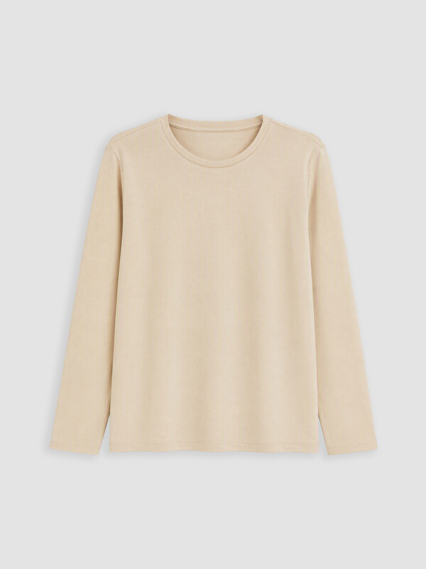 LCW Curve Woman Beige T-Shirt