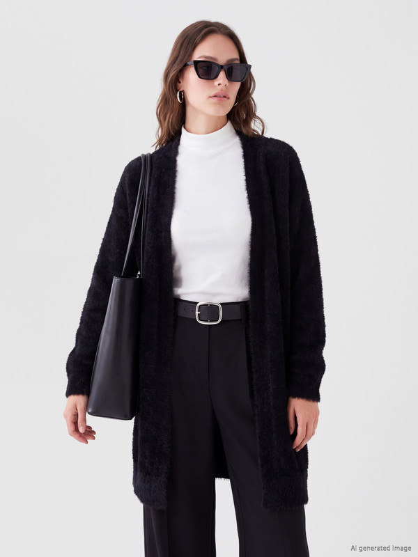 LCW Modest Shawl Collar Women's Knitwear Cardigan