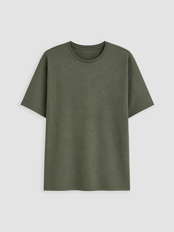 LCW Curve Bluzë me madhësi plus me jakë të rrumbullakët për gra t-shirt