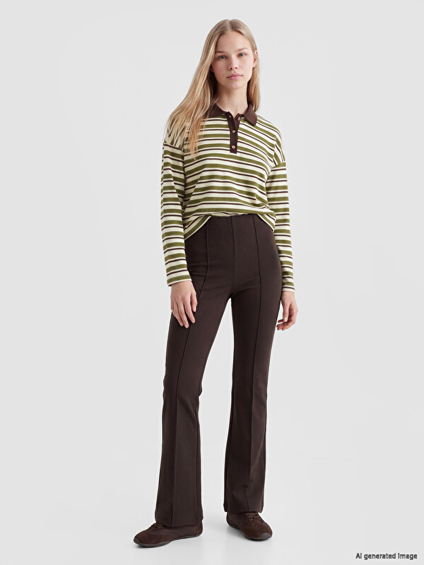 LCW Vision Extra Slim Fit Flare Women's Trousers