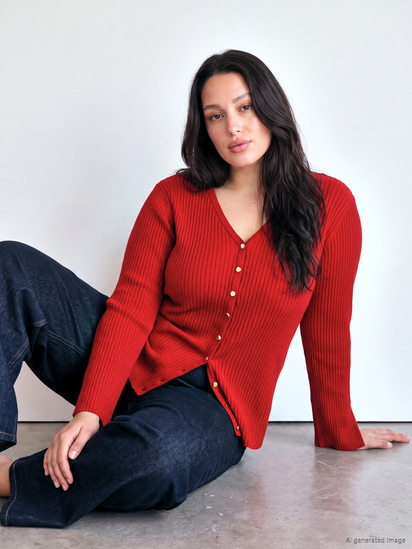 LCW Curve Plus Size Women's Knitwear Cardigan