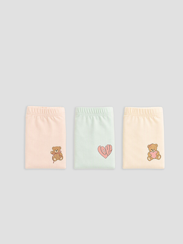 LCW Kids 3'lü Kız Çocuk Baskılı Boxer