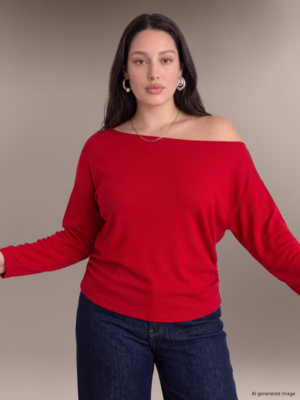 LCW Curve Pulovër triko madhësi plus për gra