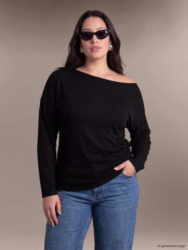 LCW Curve Pulovër triko madhësi plus për gra
