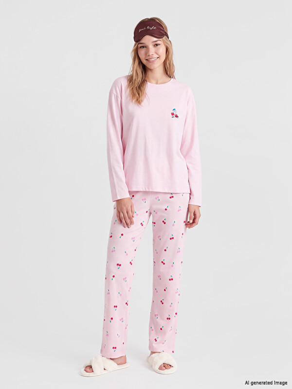 LCW Young Set de Pijamale pentru Femei cu Model cu Cireșe
