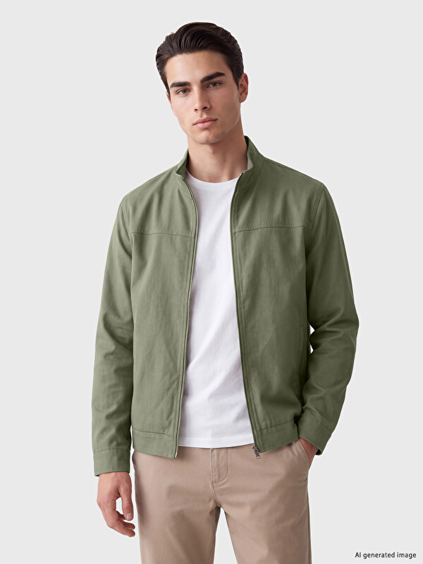 LCWAIKIKI Classic Standard Fit Mock Neck Men's Coat