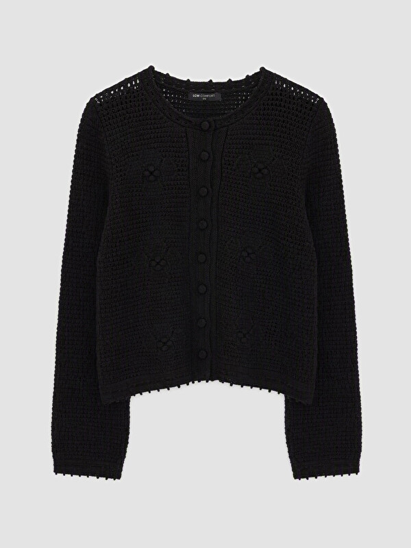 LCW Comfort Woman Black Cardigan