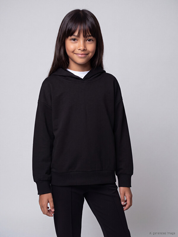 LC WAIKIKI Kapüşonlu Kız Çocuk Soft Touch Sweatshirt