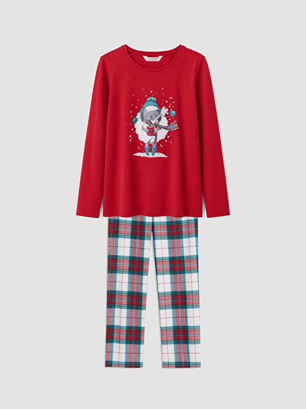 LCW DREAM Yılbaşı Temalı Kadın Pijama Takımı
