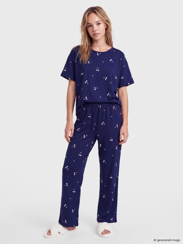 LCW DREAM Kiraz Baskılı Kadın Pijama Takımı