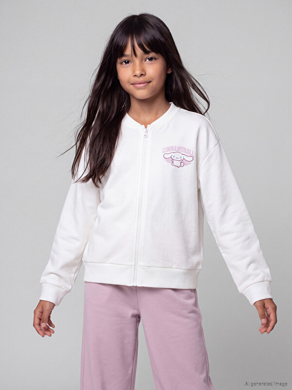 LCW Kids Bluzë sportive me zinxhir Cinnamoroll e stampuar për vajza