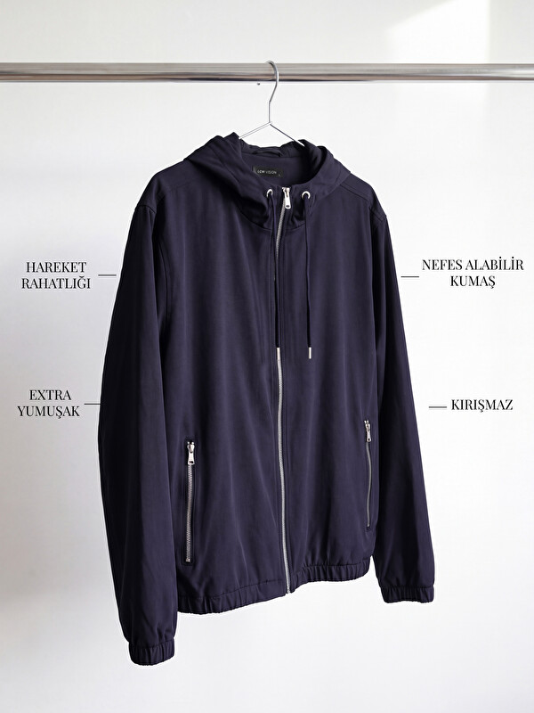 LC WAIKIKI Kapüşonlu Erkek Fermuarlı Sweatshirt