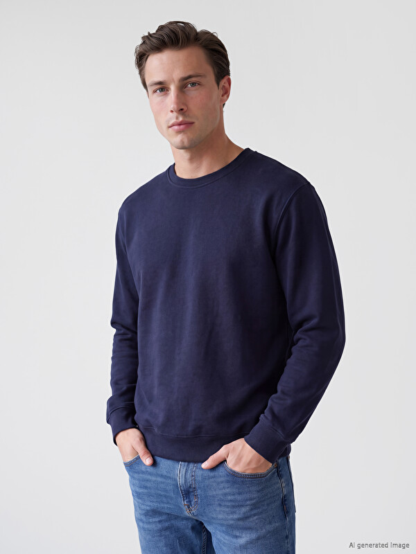 LC WAIKIKI Bisiklet Yaka Erkek Sweatshirt