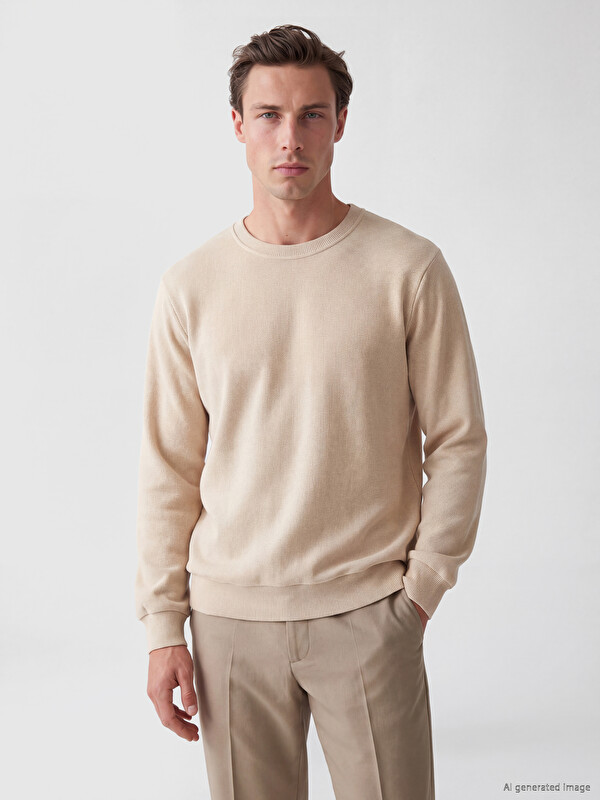 LC WAIKIKI Bisiklet Yaka Erkek Sweatshirt