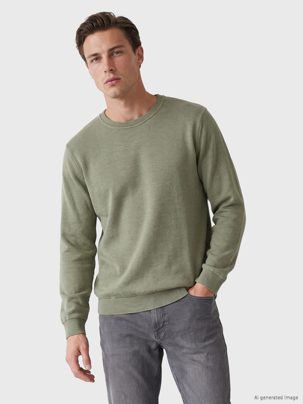 LC WAIKIKI Bisiklet Yaka Erkek Sweatshirt
