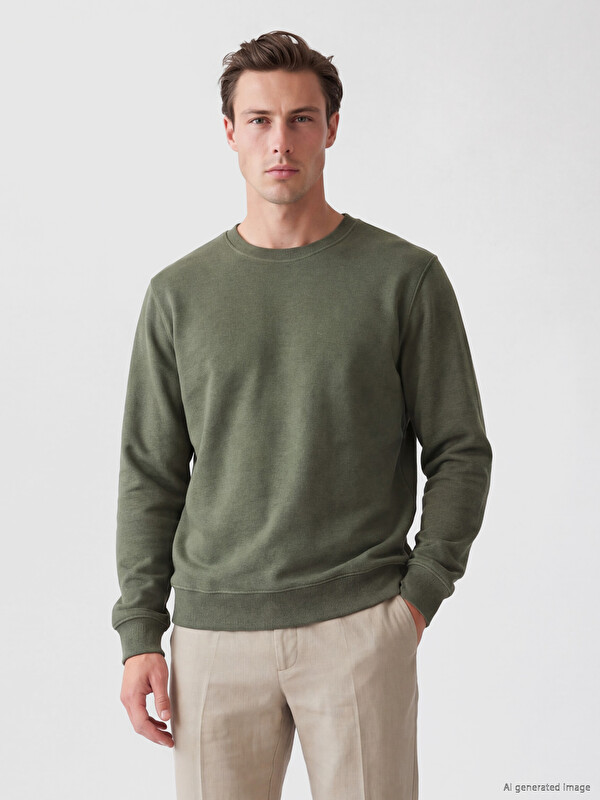 LC WAIKIKI Bisiklet Yaka Erkek Sweatshirt