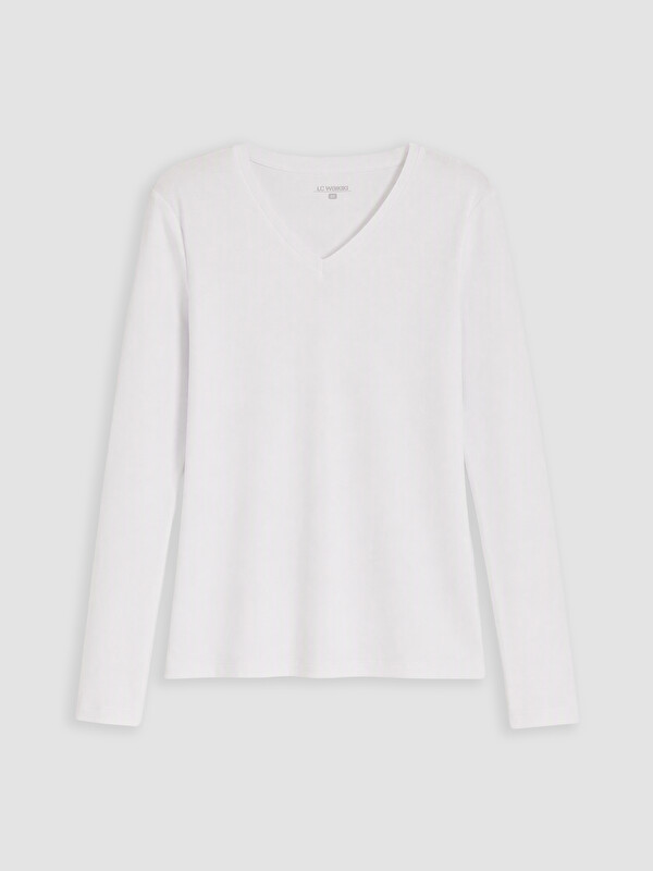 LCW EVERYDAY V Neck %100 Cotton Women's T-Shirt