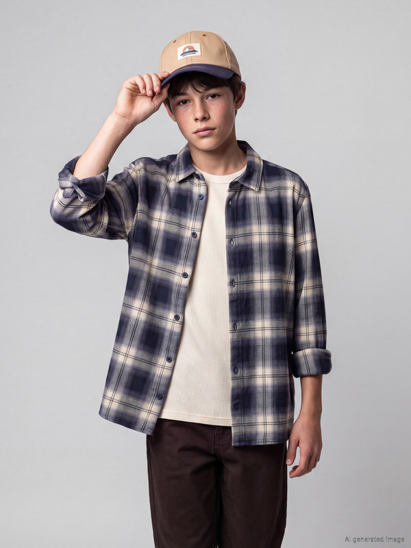 LCW Kids Plaid Gabardine Boys' Shirt