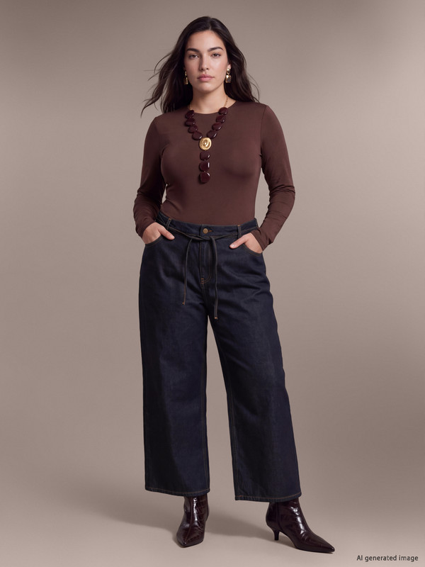LCW Petite Sashed Wideleg Jean