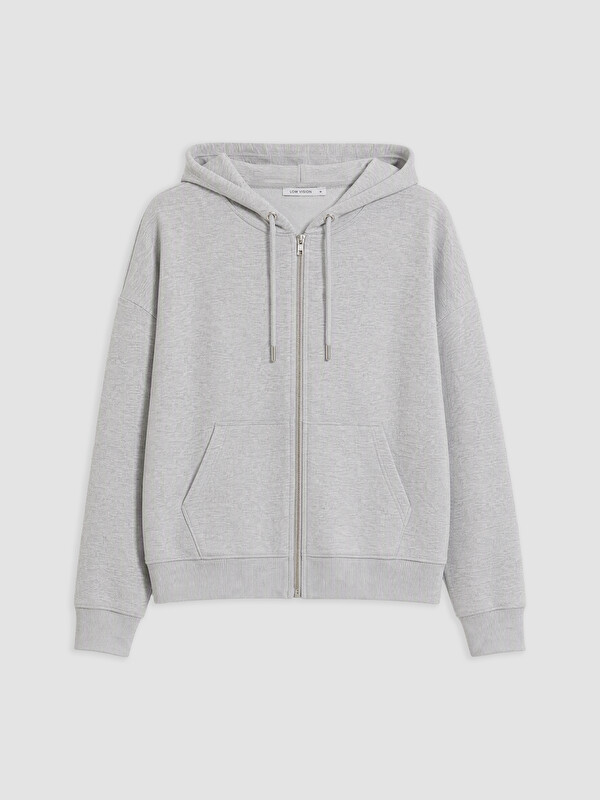 LCW Vision Kapüşonlu Oversize Kadın Fermuarlı Sweatshirt