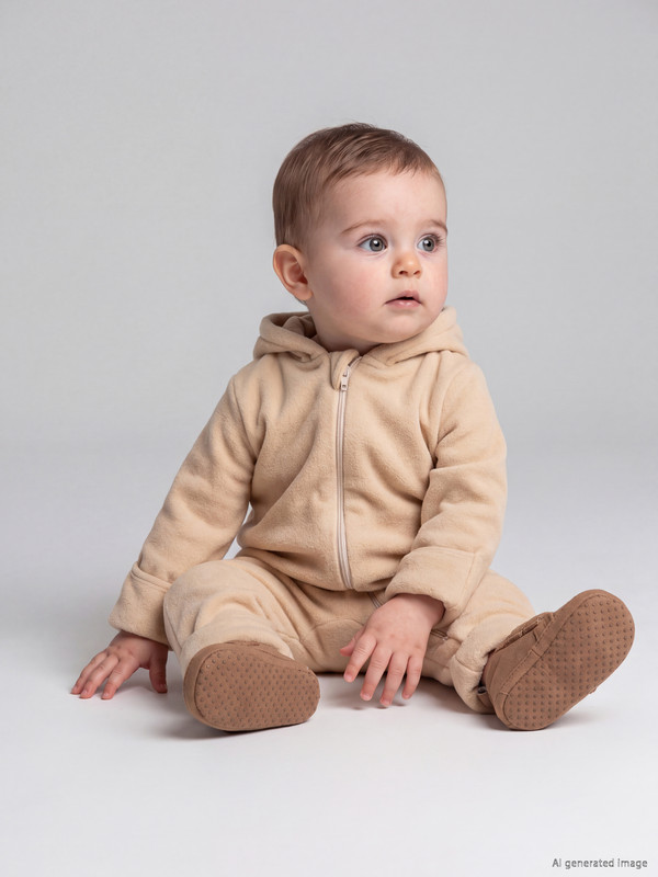 LCW baby Kapüşonlu Erkek Bebek Polar Tulum