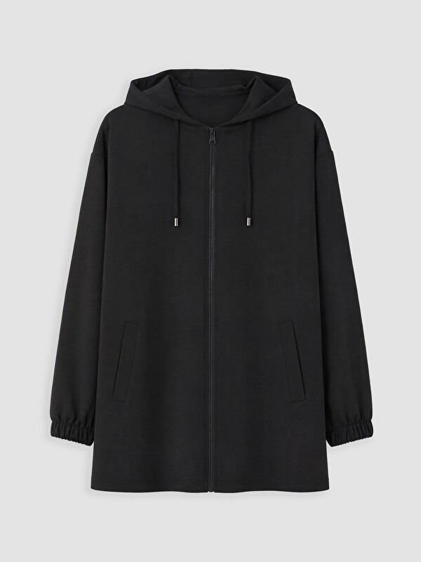 LCW Curve Büyük Beden Kapüşonlu Kadın Sweatshirt Tunik