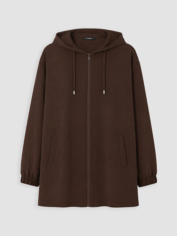 LCW Curve Plus Size Hooded Women's Sweatshirt Tunic
