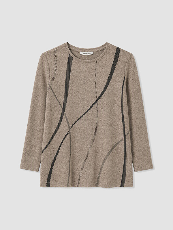 LCW Grace Crew Neck Patterned Blouse