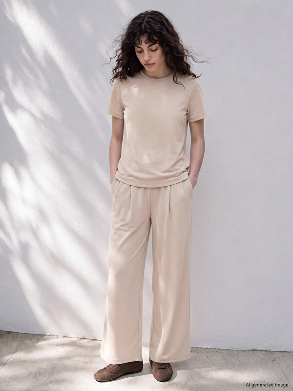 LCW Petite Woman Beige Sweatpants