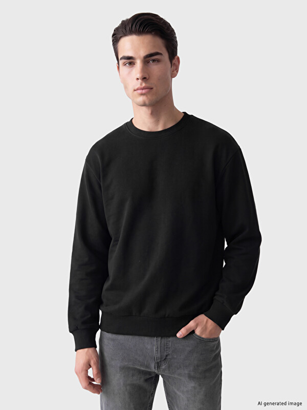LC WAIKIKI Bisiklet Yaka Erkek Kalın Sweatshirt