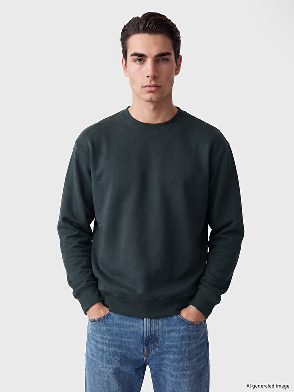LC WAIKIKI Bisiklet Yaka Erkek Kalın Sweatshirt