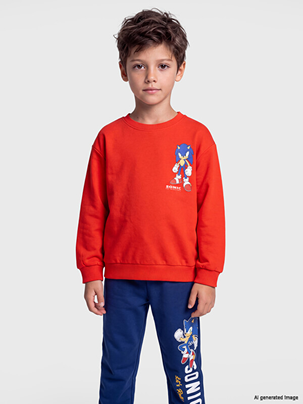 LCW Kids Sonic Printed Boys' Tracksuit Set