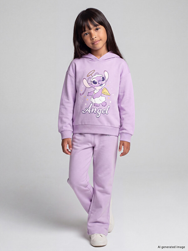 LCW Kids Angel Printed Girls' Tracksuit Set