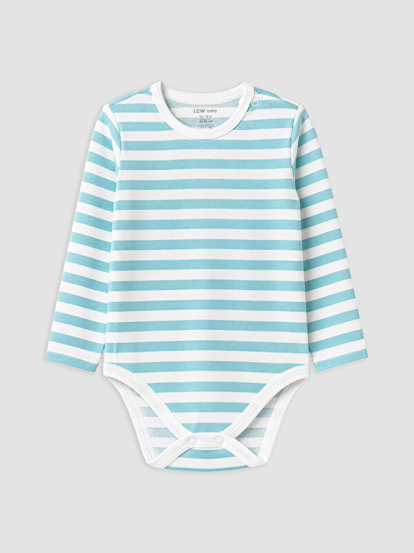 LC WAIKIKI Çizgili Erkek Bebek Çıtçıtlı Body