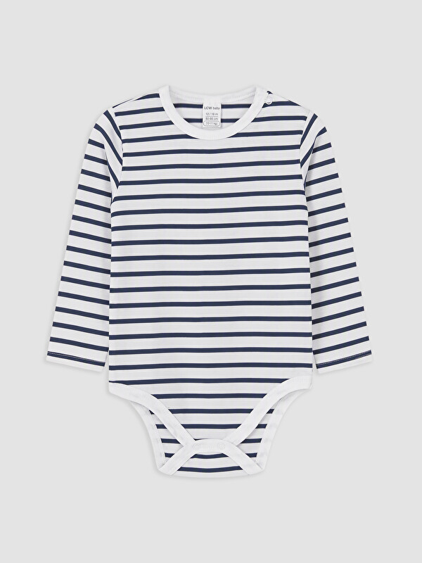 LC WAIKIKI Çizgili Erkek Bebek Çıtçıtlı Body