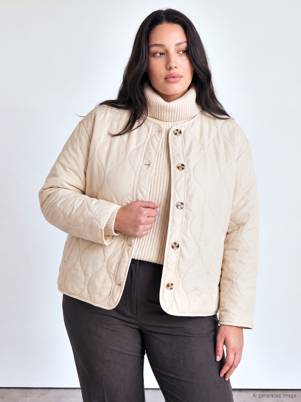 LCW Curve Crew Neck Quilted Women's Coat