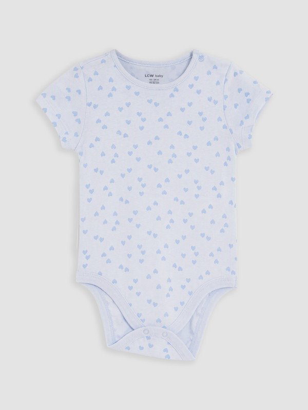 LCW baby Desenli Kız Bebek Çıtçıtlı Body