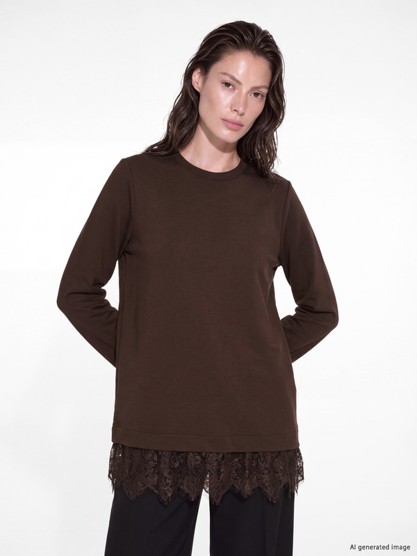 LCW EVERYDAY Lace Detailed Soft Touch Women's Tunic