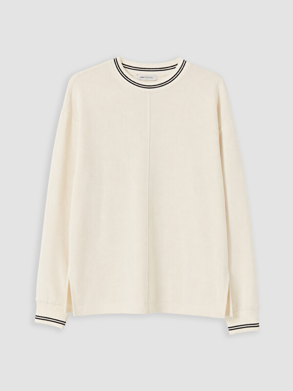 LCW EVERYDAY Soft Touch Çizgili Kadın Sweatshirt