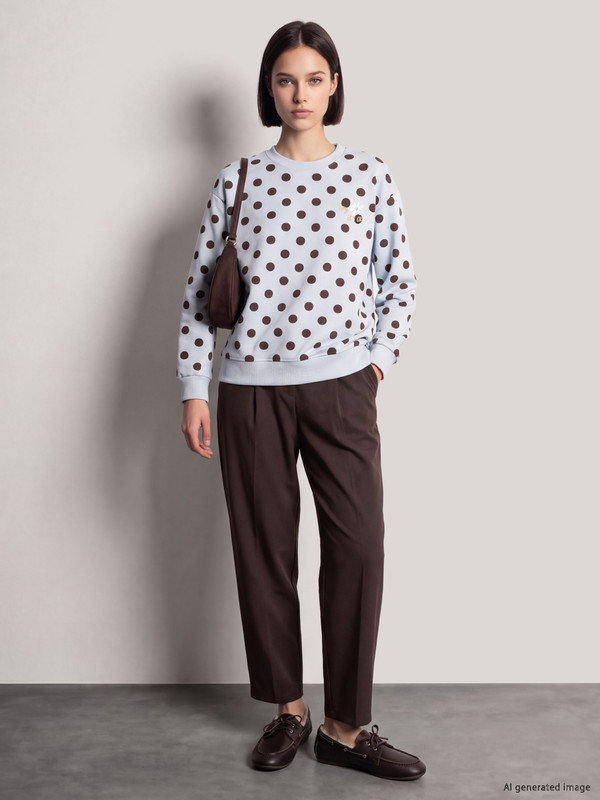 LCW Comfort Polka Dot Women's Thick Sweatshirt