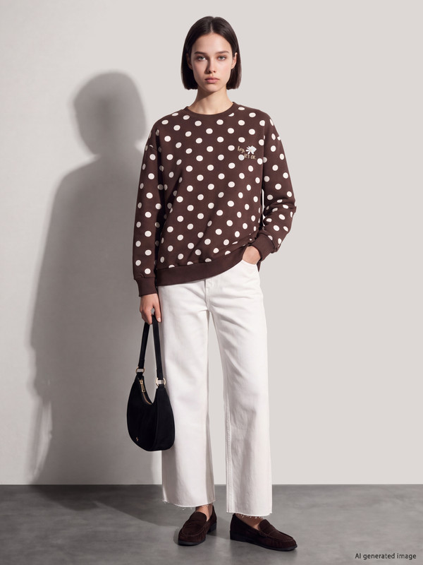 LCW Comfort Polka Dot Women's Thick Sweatshirt