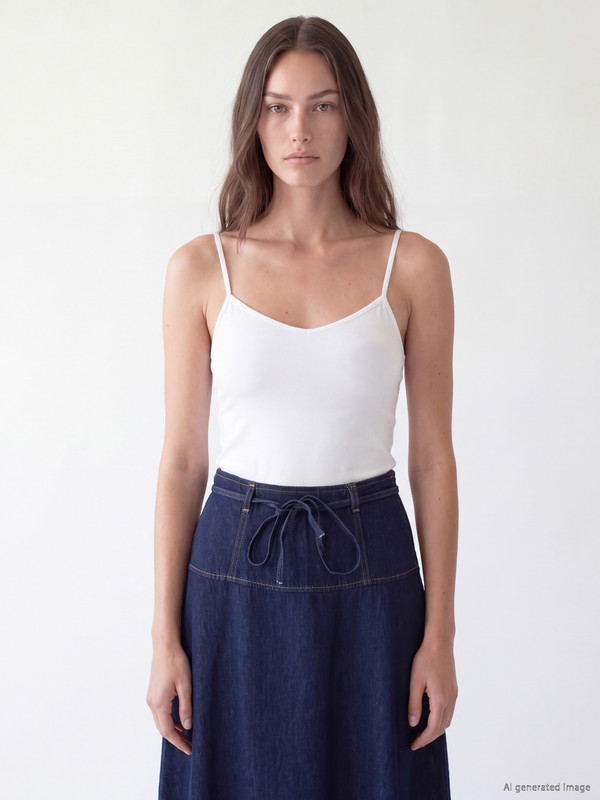 LCW Modest Sashed A Line Jean Skirt