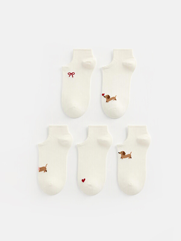 LCW DREAM Printed Women's Trainer Socks 5-pack