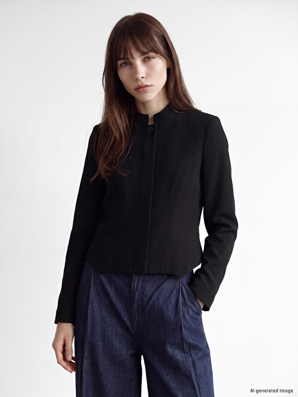 LCW Vision Sacou blazer Femeie cu guler bandă