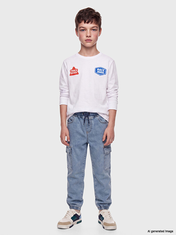 LC WAIKIKI Jogger Fit Erkek Çocuk Kargo Jean Pantolon